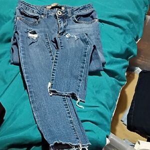 Highway Jeans Ripped Blue Skinny Jeans